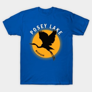 Posey Lake in Michigan Heron Sunrise T-Shirt